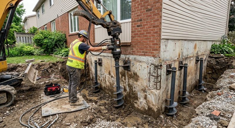 Helical Piers Installation