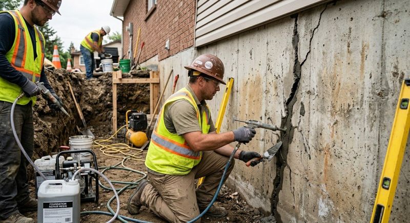 Cracked Foundation Repair in Shady Side, MD